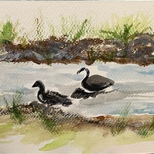 Original hand painted mixed media nature, landscape wall art